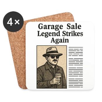 Vide-grenier Legend Strikes Again Retro Vintage - Dessous de verre (lot de 4) - blanc - Devant