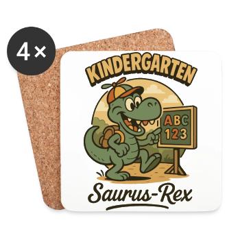 Kindergarten Saurus Rex Dinosaurierliebhaber - Untersetzer (4er-Set) - Weiß - Vorne
