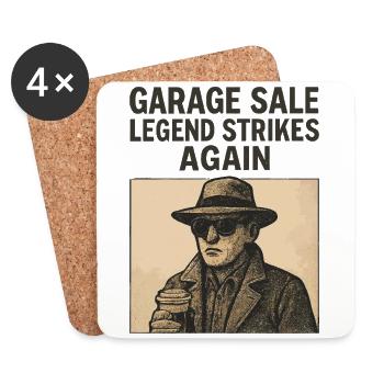 Garage Sale Legend Strikes Again Retro Flohmarkt - Untersetzer (4er-Set) - Weiß - Vorne