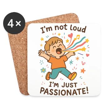 Je ne suis pas bruyant, je suis juste un enfant passionné de la maternelle - Dessous de verre (lot de 4) - blanc - Devant
