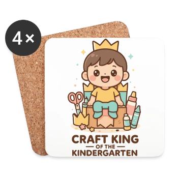 Craft King Of The Kindergarten Basteln - Untersetzer (4er-Set) - Weiß - Vorne