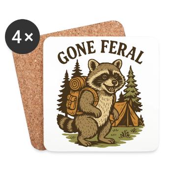Gone Feral Prepper Survival Bushcrafting - Coasters (set of 4) - white - Front