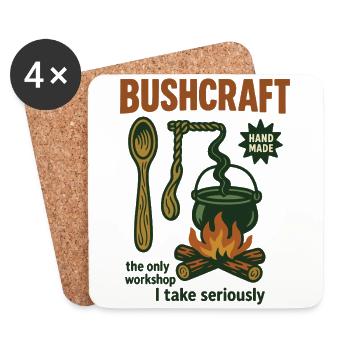 Bushcraft Prepper Survival Bushcrafting Workshop - Coasters (set of 4) - white - Front