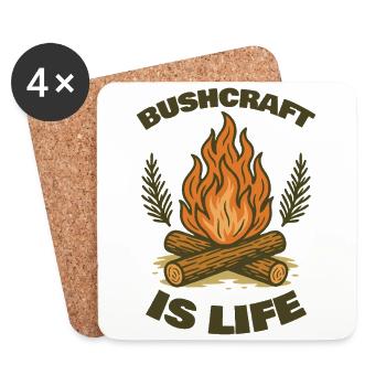 Bushcraft Is Life Prepper Survival Bushcrafting - Coasters (set of 4) - white - Front