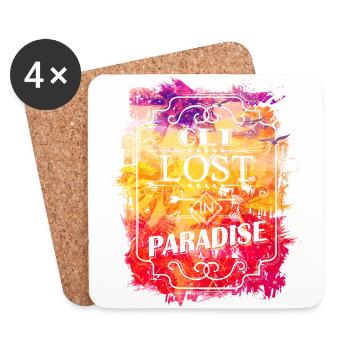 Get Lost in Paradise - Untersetzer (4er-Set) - Weiß - Vorne