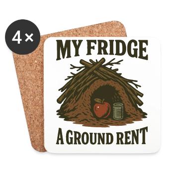 My Fridge A Basic Rent Prepper Survival - Coasters (set of 4) - white - Front