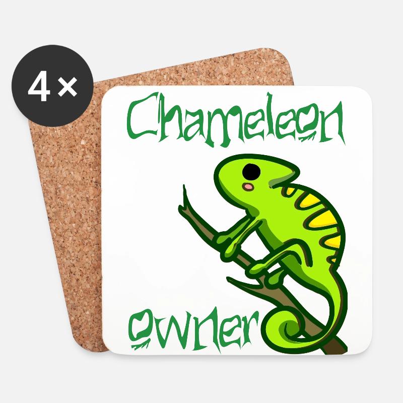 chameleon owner - Untersetzer (4er-Set) - Weiß