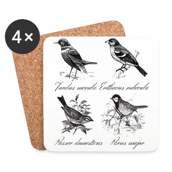 birds - Coasters (set of 4) - white - Front