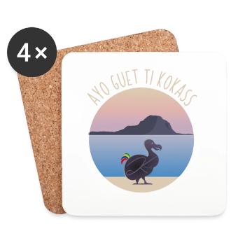 Ayo guet ti kokass - Coasters (set of 4) - white - Front