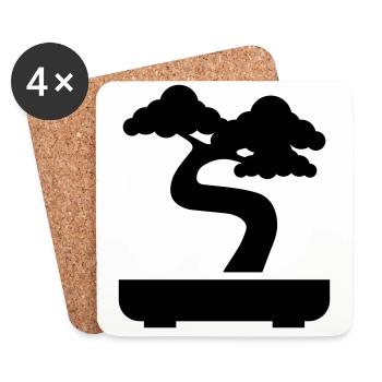 Bonsai icon Symbol - Untersetzer (4er-Set) - Weiß - Vorne