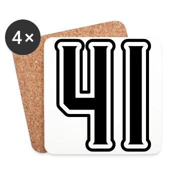 41 number symbol - Coasters (set of 4) - white - Front