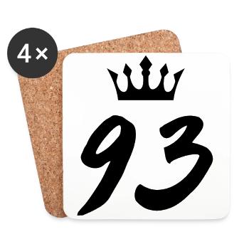 93 Number crown - Coasters (set of 4) - white - Front