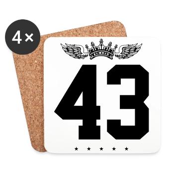 43 Number crown - Coasters (set of 4) - white - Front