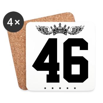 46 Couronne numérique - Dessous de verre (lot de 4) - blanc - Devant