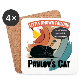 Pawlows Katze - Lustige Psychologie - Untersetzer (4er-Set) - Weiß - Vorne