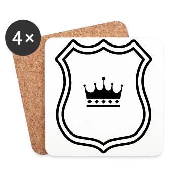 Krone Wappen - Untersetzer (4er-Set) - Weiß - Vorne