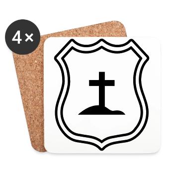 Cross Coat of arms - Coasters (set of 4) - white - Front