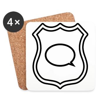 Speech bubble Coat of Arms Communication - Coasters (set of 4) - white - Front
