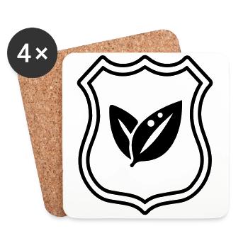 Blatt Ökologie Wappen - Untersetzer (4er-Set) - Weiß - Vorne