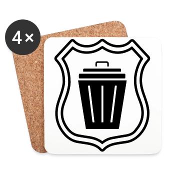 Garbage can coat of arms - Coasters (set of 4) - white - Front