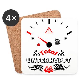 Total Unterhopft Bier Tank Display Tacho - Untersetzer (4er-Set) - Weiß - Vorne