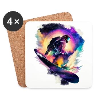 Le snowboard dans l’univers - Snowboard - Dessous de verre (lot de 4) - blanc - Devant