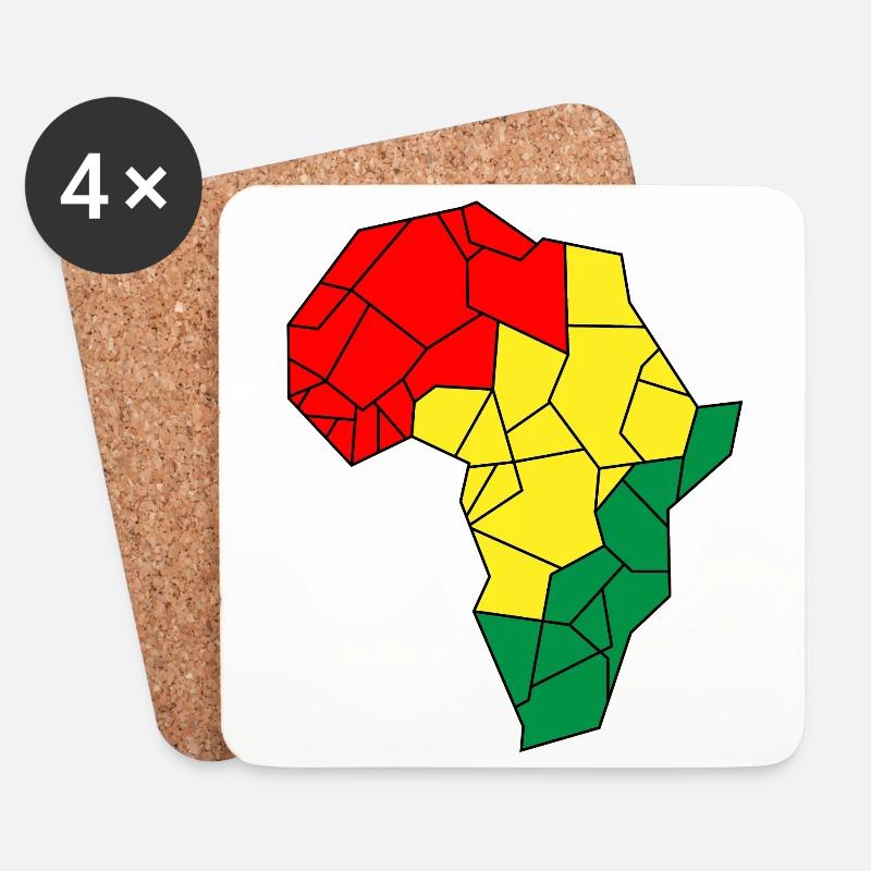 Afrika Reggae - Untersetzer (4er-Set) - Weiß
