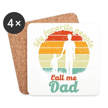 My Favorite People call me dad for dad - Coasters (set of 4) - white - Front
