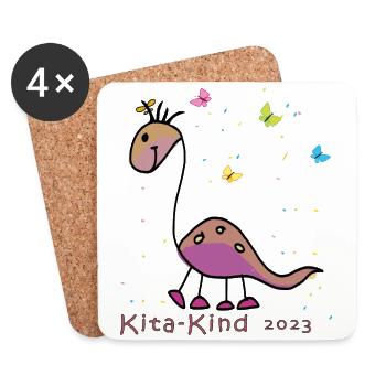 Kindergarten 2023 - Coasters (set of 4) - white - Front