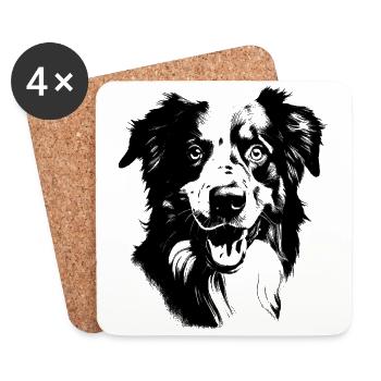 Australian Shepherd - Coasters (set of 4) - white - Front