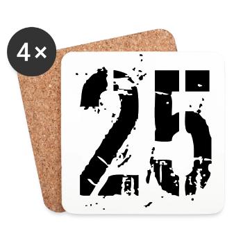 25 Nummer - Untersetzer (4er-Set) - Weiß - Vorne