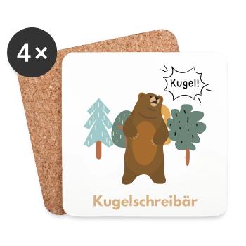 Kugelschreibär - Untersetzer (4er-Set) - Weiß - Vorne