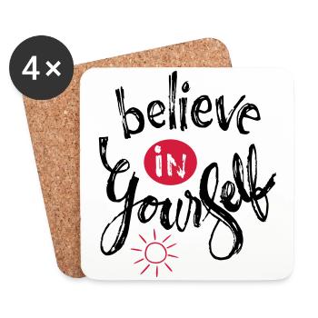 Believe in yourself - Coasters (set of 4) - white - Front
