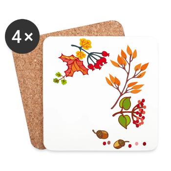 Herbst - Untersetzer (4er-Set) - Weiß - Vorne