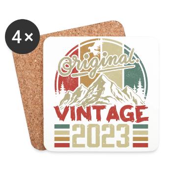 Vintage 2023 Retro Geburtstagsgeschenk geboren im Jahr 2023 - Untersetzer (4er-Set) - Weiß - Vorne