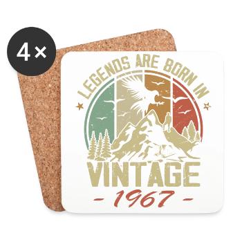 Les Légendes Sont Nées En 1967 - 57e Anniversaire - Dessous de verre (lot de 4) - blanc - Devant