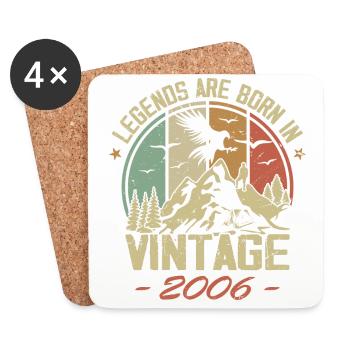 Les Légendes Sont Nées En 2006 - 18e Anniversaire - Dessous de verre (lot de 4) - blanc - Devant