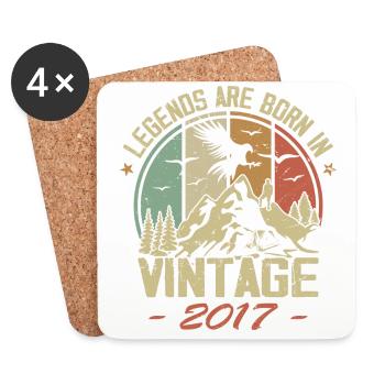 The Legends Were Born In 2017 - 7th Anniversary - Coasters (set of 4) - white - Front