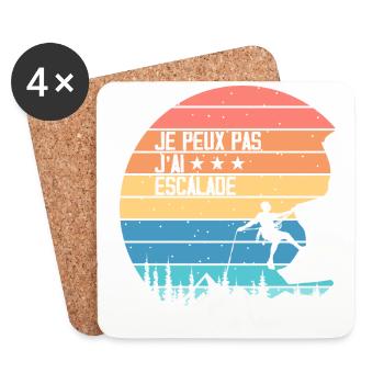 Je Peux Pas J'ai Escalade - Dessous de verre (lot de 4) - blanc - Devant
