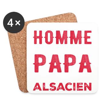 A real man is only a father and an Alsatian - Coasters (set of 4) - white - Front
