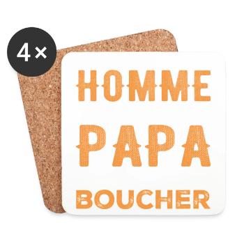 A Real Man Is Only Dad and Butcher - Coasters (set of 4) - white - Front