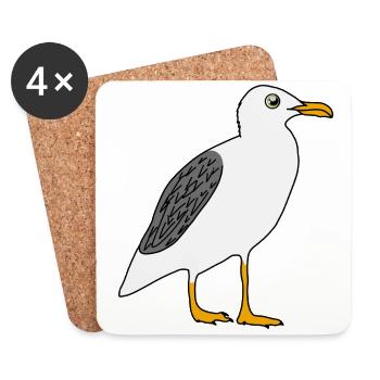 Mouette - Dessous de verre (lot de 4) - blanc - Devant