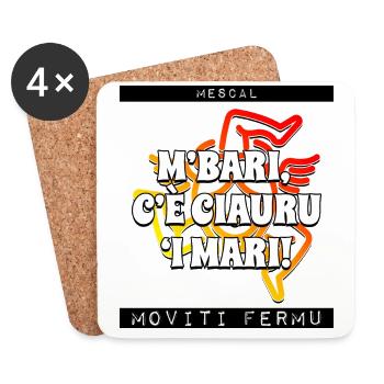 Moviti Fermu - Sizilien - M'bari c'è ciauru i mari - Untersetzer (4er-Set) - Weiß - Vorne