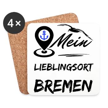 Bremen, my favorite place-Hanseatic city of Bremen-Möwe - Coasters (set of 4) - white - Front