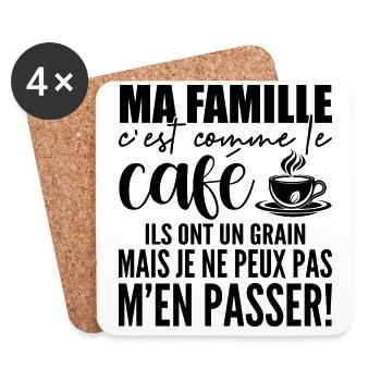 My Family Is Like Coffee - Coasters (set of 4) - white - Front