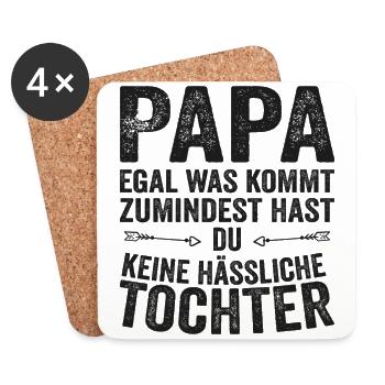 Dad Father Daughter Father's Day - Coasters (set of 4) - white - Front