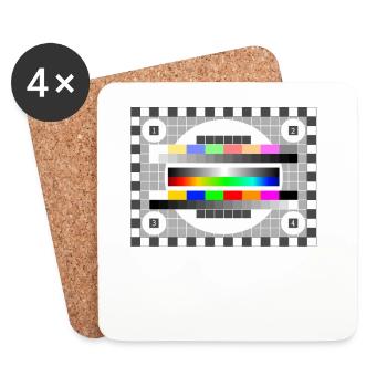 Test Image Couleurs Motif TV Rétro élégant dégradé 80 - Dessous de verre (lot de 4) - blanc - Devant