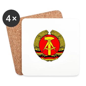 ddr Symbol former irony sed Republic Wall German - Coasters (set of 4) - white - Front