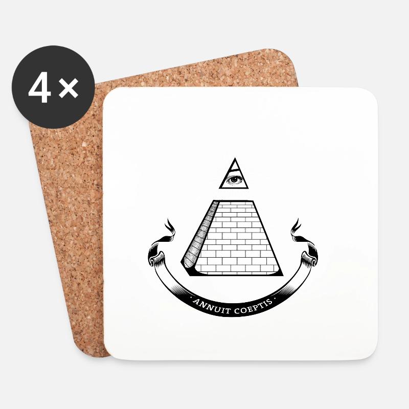 illuminati pyramide Erleuchtung geheim cool Nerd b - Untersetzer (4er-Set) - Weiß