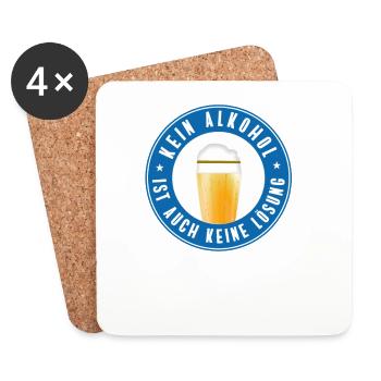 kein alkohol Spruch bier weizen festival party - Untersetzer (4er-Set) - Weiß - Vorne